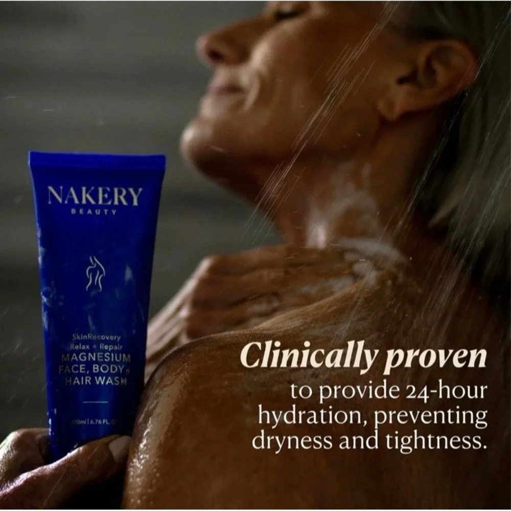 Nakery Beauty SkinRecovery Magnesium Face Body & Hair Wash‎ Relax Repair 6.76 oz